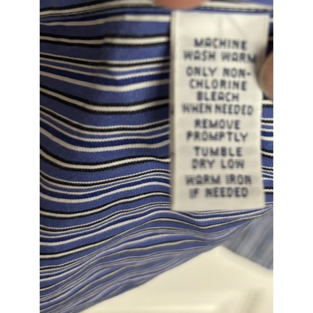 Ralph Lauren Shirt Mens Large Blue Striped Classic Fit Button Up Long/Sl Pony - Picture 3 of 8